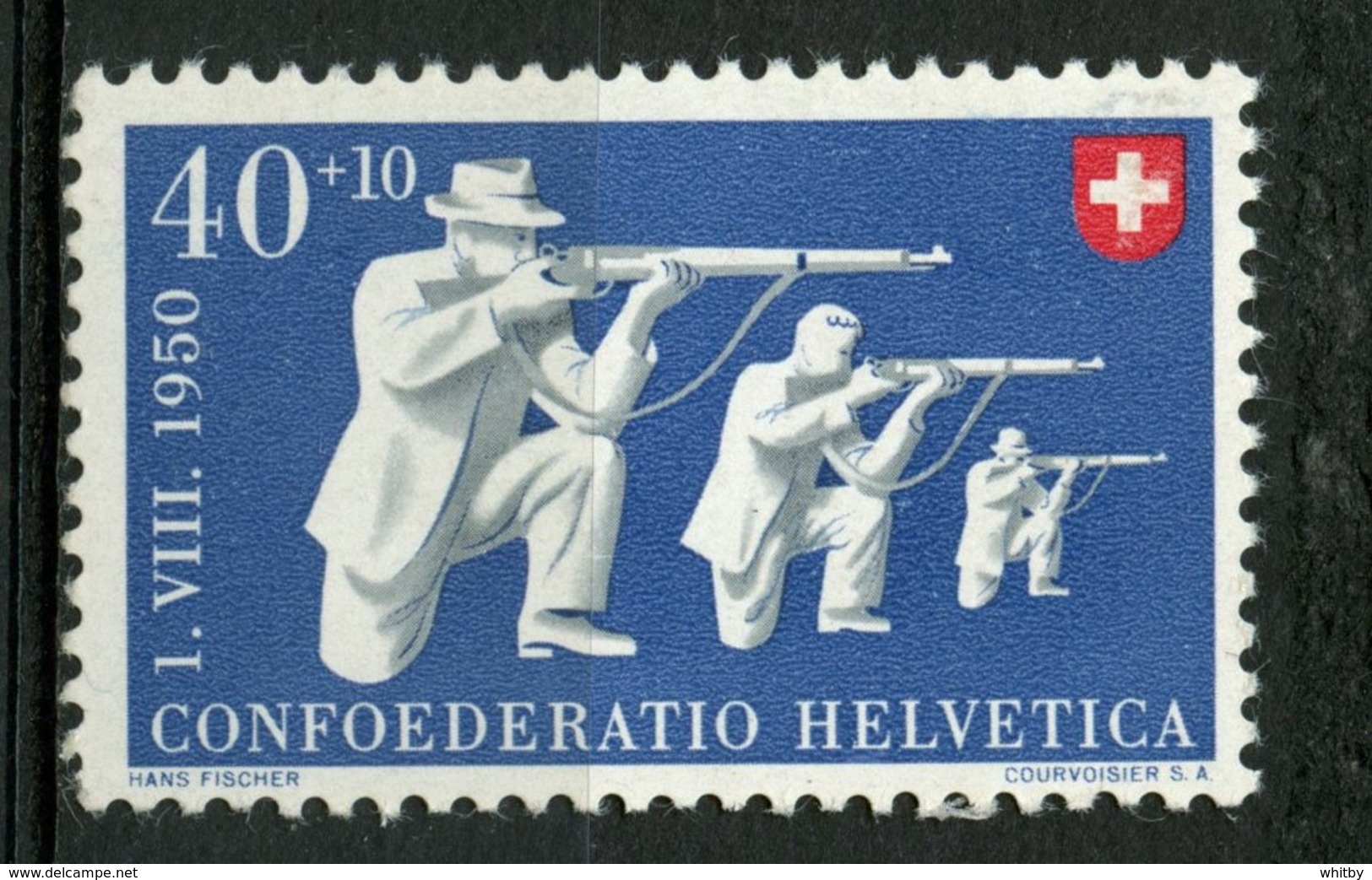 Switzerland 1950 40 + 10f Target Shooting Issue #B195 - Ongebruikt