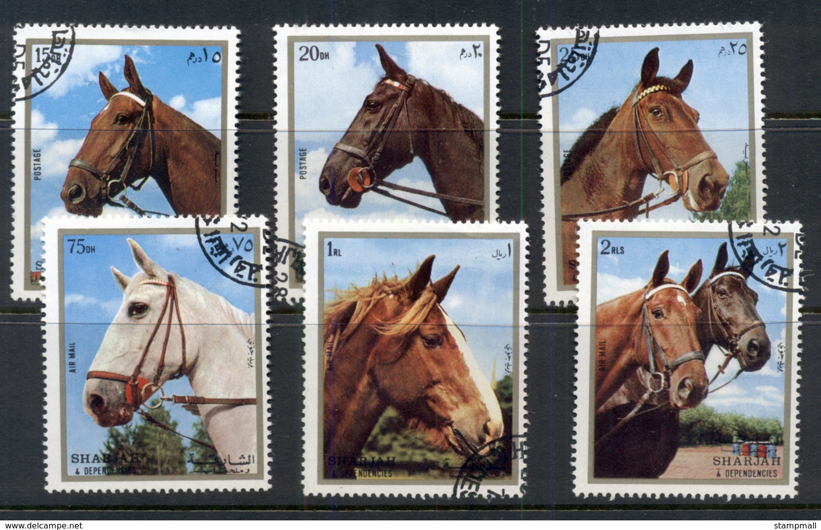 Sharjah 1972 Mi#1276-1281 Horses CTO - Sharjah