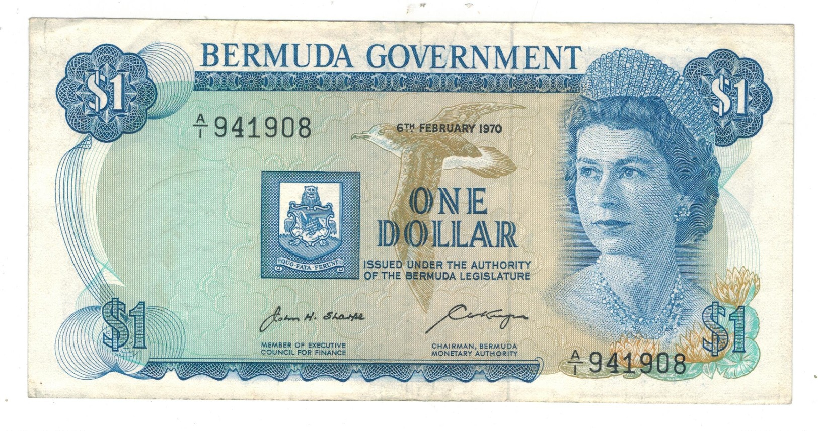 Bermuda 1 Dollar 1970, VF. - Bermudas