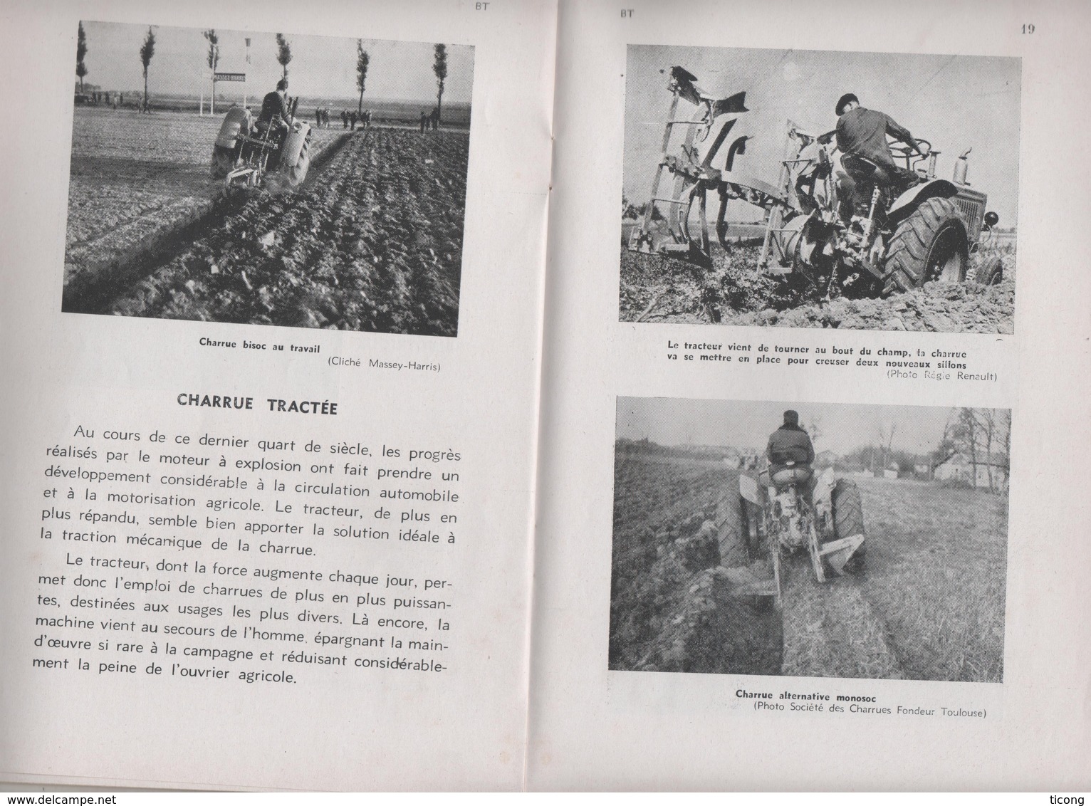 HISTOIRE DE LA CHARRUE ( HENRI DECHAMBE, GEORGES BEGAUD )   BIBLIOTHEQUE DU TRAVAIL 1955 - VOIR LES SCANNERS - Autres & Non Classés