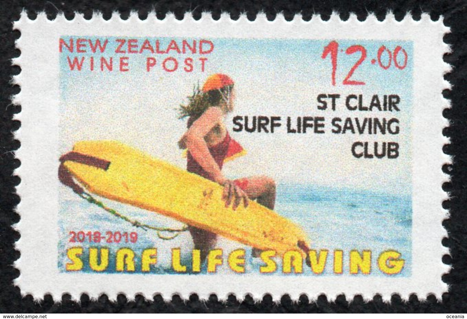 New Zealand Wine Post Surf Life Saving Overprint Single - Other & Unclassified