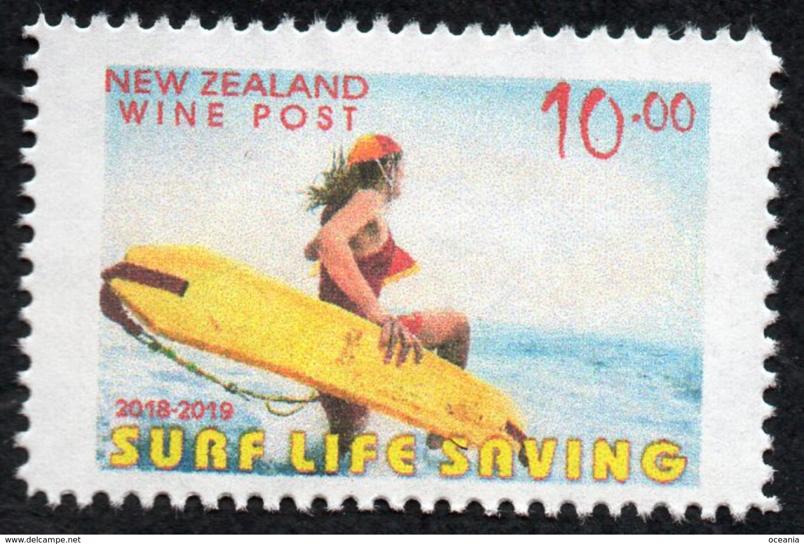 New Zealand Wine Post Surf Life Saving No Overprint Single (lower Value) - Other & Unclassified