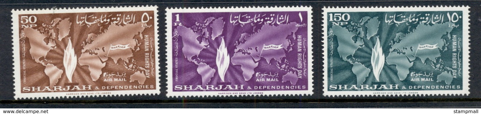 Sharjah 1964 Mi#70-72 Human Rights Day MUH - Sharjah
