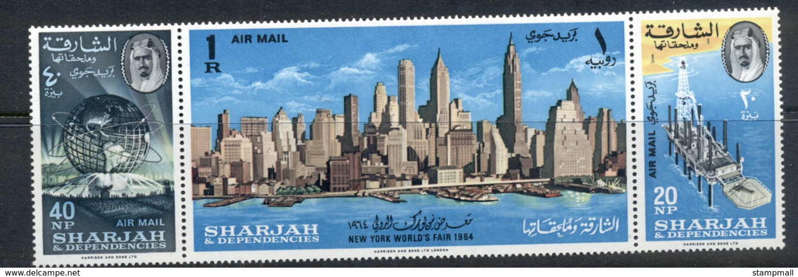 Sharjah 1964 Mi#87-89 New York World's Fair Srt3 MUH - Schardscha