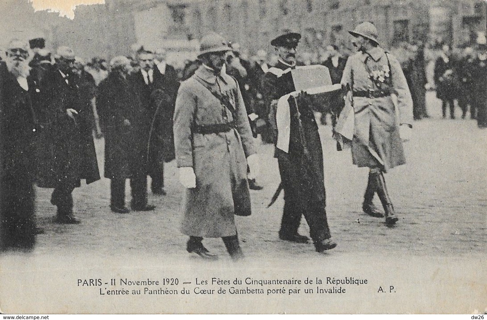 Paris 11 Novembre 1920: Les Fêtes Du Cinquantenaire De La République, Entrée Au Panthéon Du Coeur De Gambetta - Autres & Non Classés