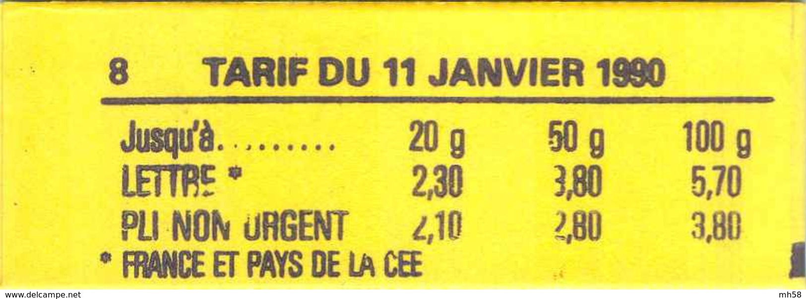 FRANCE - Carnet Conf. 8, Var. Impression Recto Et Verso - 2f30 Briat Rouge - YT 2614 C6 / Maury 478 - Autres & Non Classés