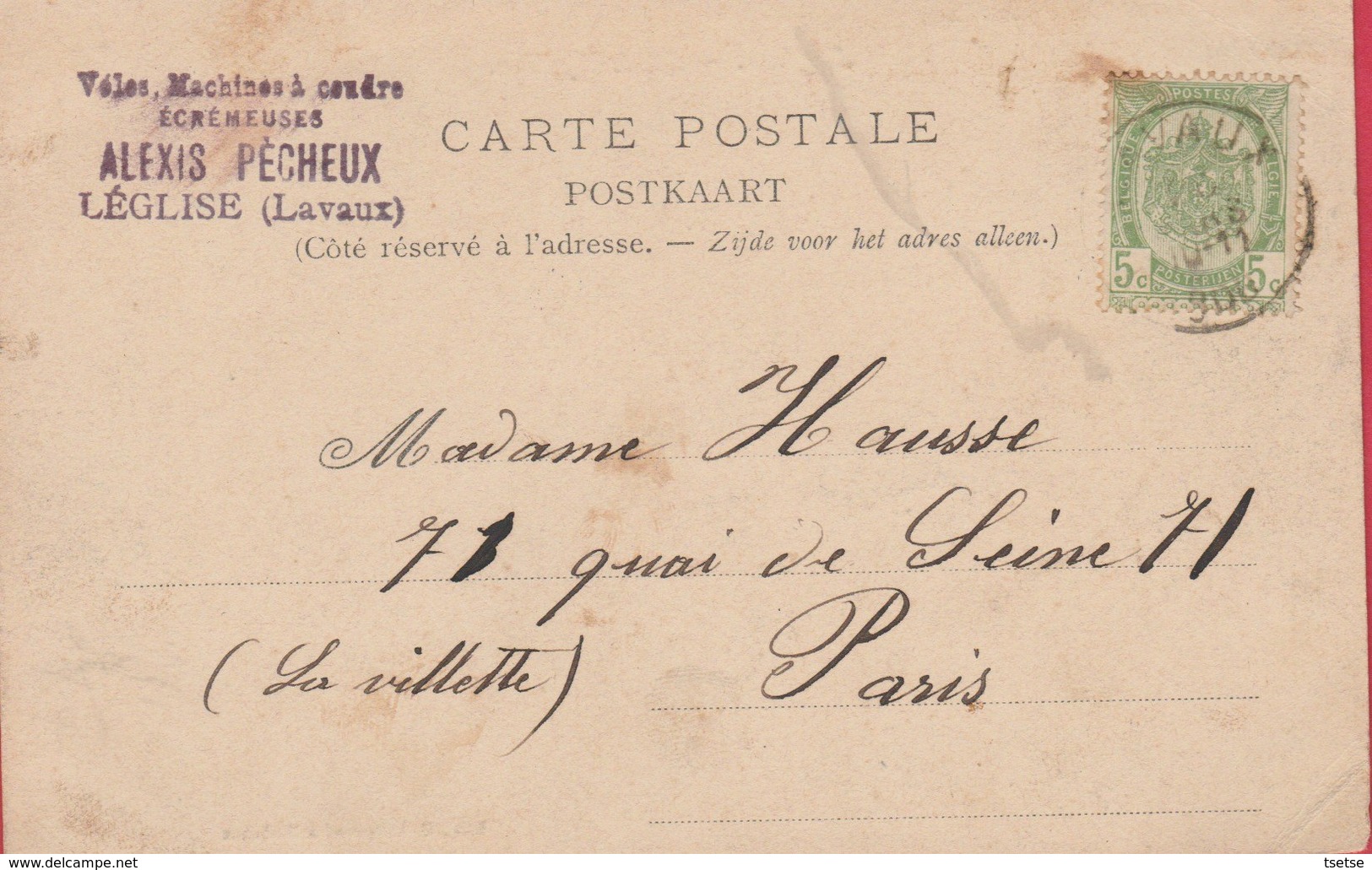 Léglise - Route D'Arlon - Superbe Carte Couleur - 1906 ( Voir Verso , Cachet Particulier ) - Leglise