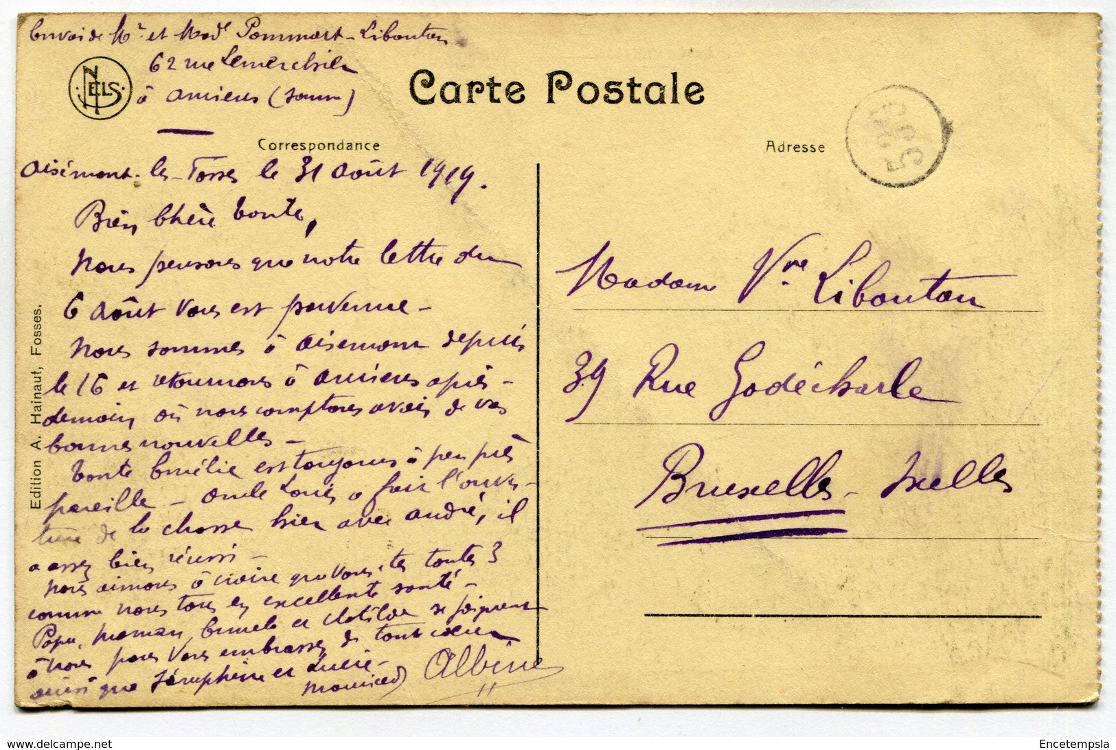 CPA - Carte Postale - Belgique - Fosses - Ecole Moyenne - 1919 ( SV5528 ) - Fosses-la-Ville