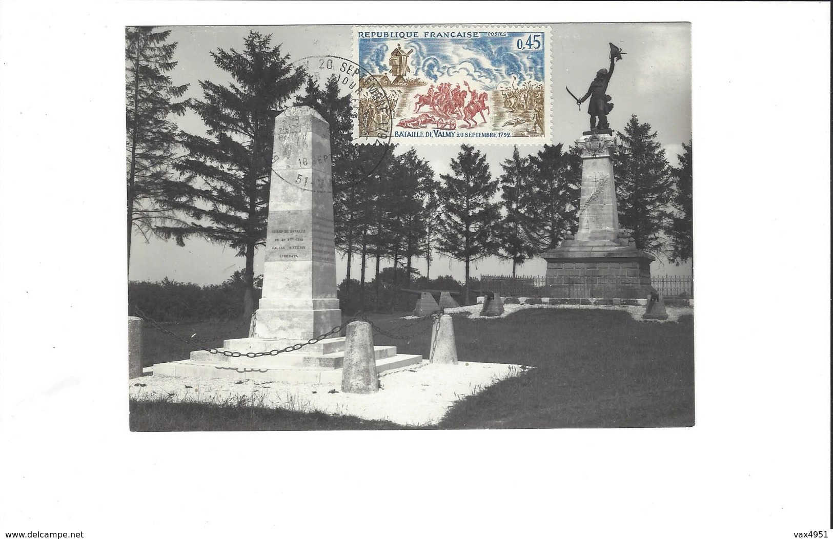 VALMY  CARTE PHOTO MONUMENTS COMMEMORATIFS DE 1821 ET 1892      TAMPONNEE 1971   ***    RARE   A  SAISIR **** - Sonstige & Ohne Zuordnung