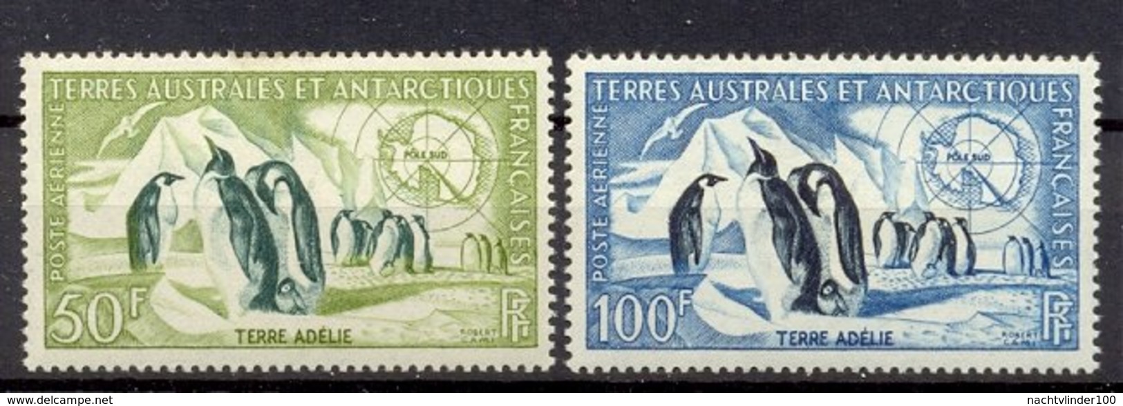 Naa0882 FAUNA VOGELS PENGUINS BIRDS VÖGEL AVES OISEAUX TAAF TERRES AUSTRALES ET ANTARCTIQUES FRANCAISES 1956 MNH+LLH# - Pingueinos