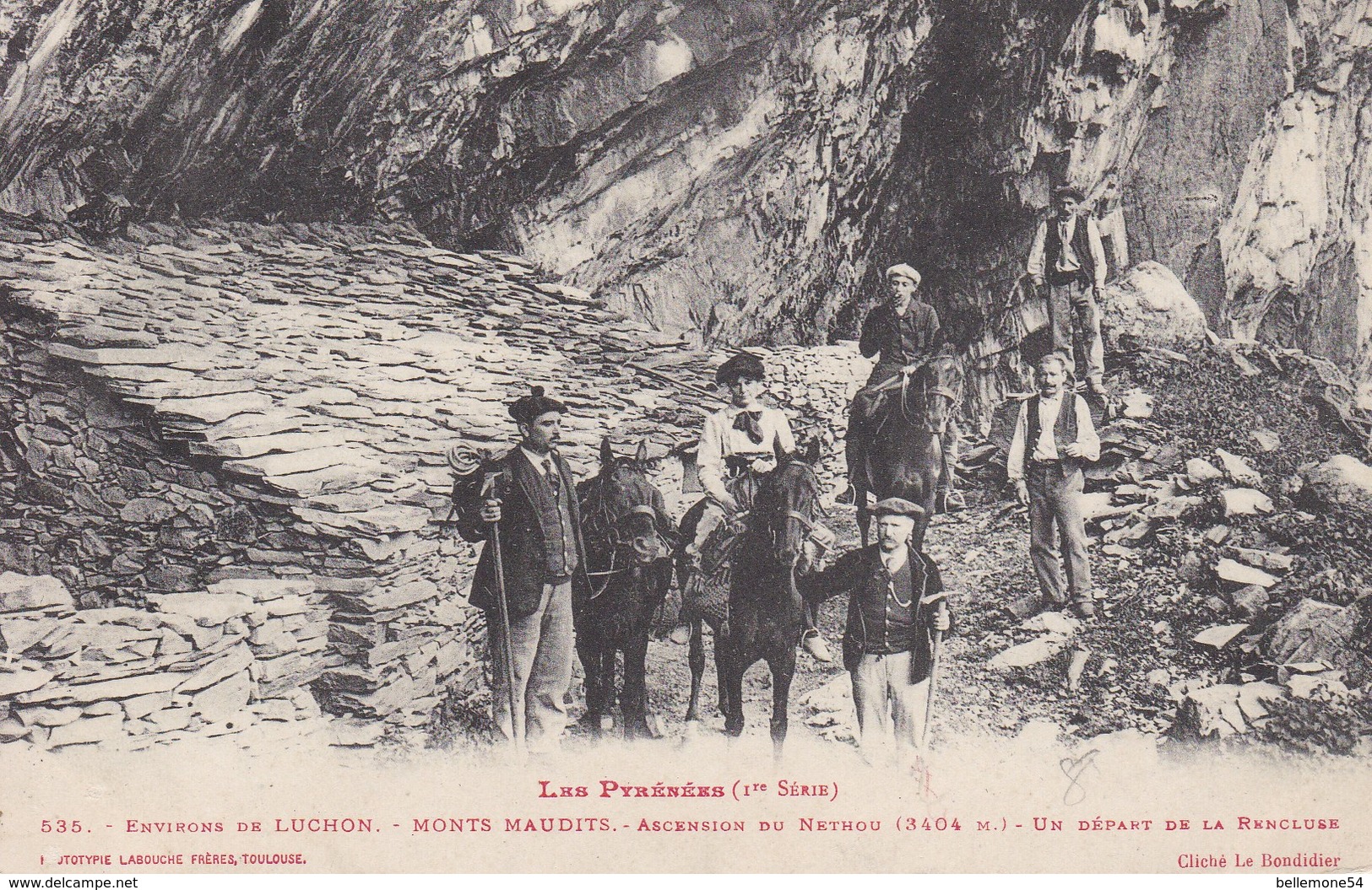 Cpa Dept 31  Environs De Luchon-monts Maudits-ascension Du Nethou - Un Départ De La Rencluse  (voir Scan Recto-verso) - Autres & Non Classés