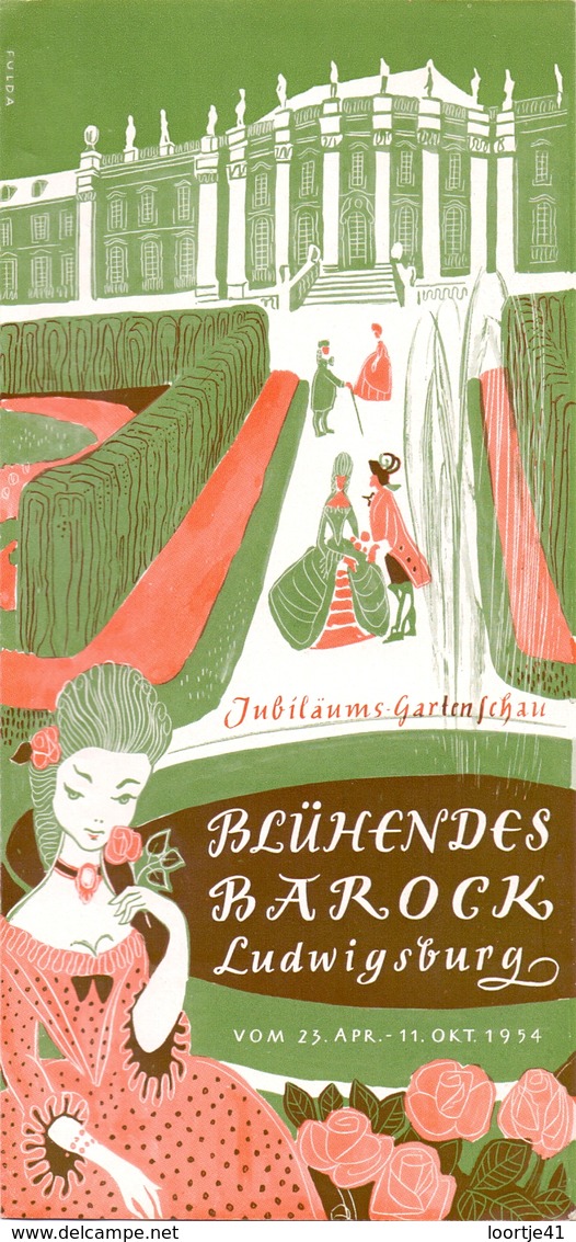 Brochure Dépliant Faltblatt Toerisme Tourisme - Blüchendes Barock Ludwigsburg 1954 - Dépliants Touristiques