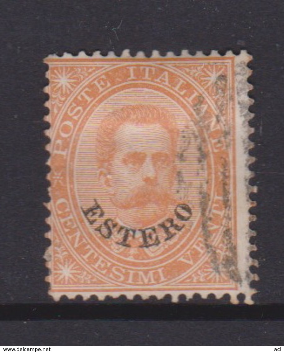 Italy, Levante ,S 14  1881 King Humbert I 20c Yellow Orange,used, - General Issues