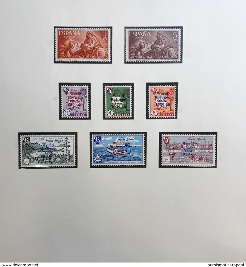 anno del rifugiato refugies 1960 197 francobolli in serie montate su fogli saferiri
