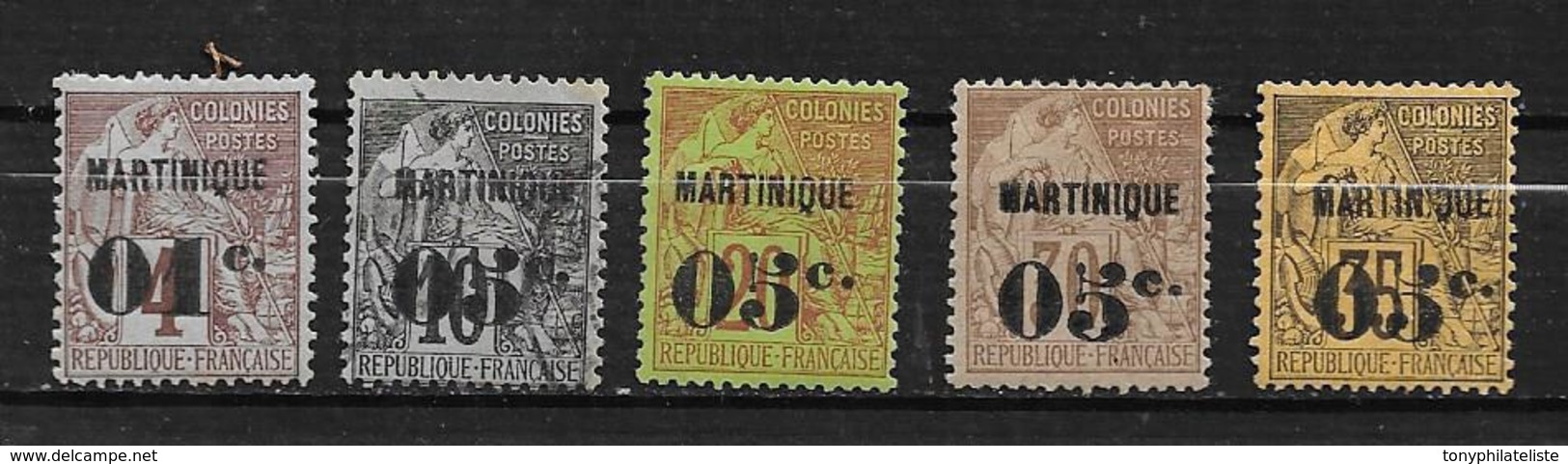 Colonie Martinique Timbres De 1888/91 N°8 + 10 A 13  Neuf * ( N°10 Oblitéré)  Cote 208€ - Unused Stamps