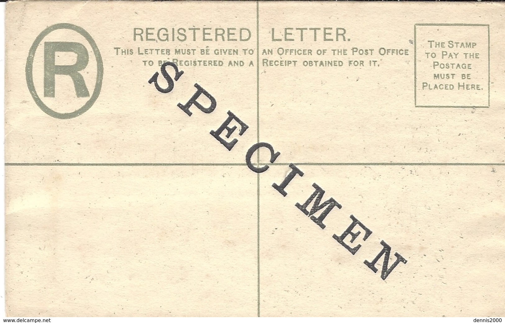 Registered Letter  E P  Two Pence   SPECIMEN - Leeward  Islands