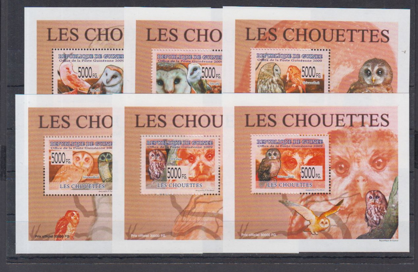 C3. Guinee - MNH  -  Animals & Fauna - Birds - Owls - DELUX - Owls