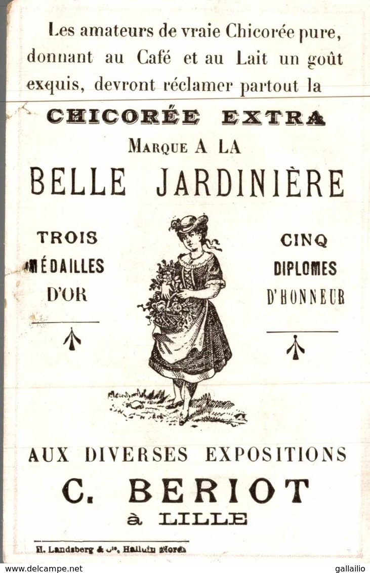 CHROMO CHICOREE LA BELLE JARDINIERE FEMME OMBRELLE OISEAU - Autres & Non Classés