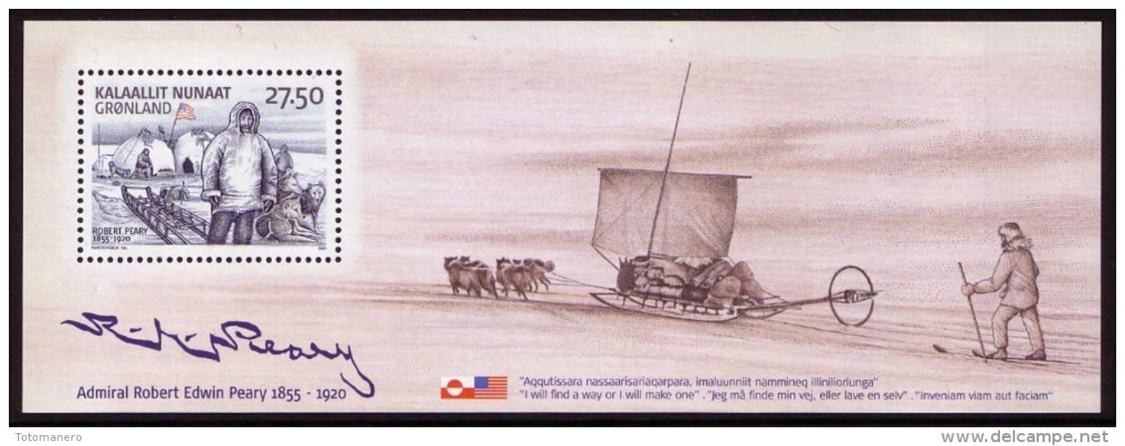 GREENLAND/Grönland 2005, Robert Edwin Peary Expedition III Souvenir Sheet** - Blocchi