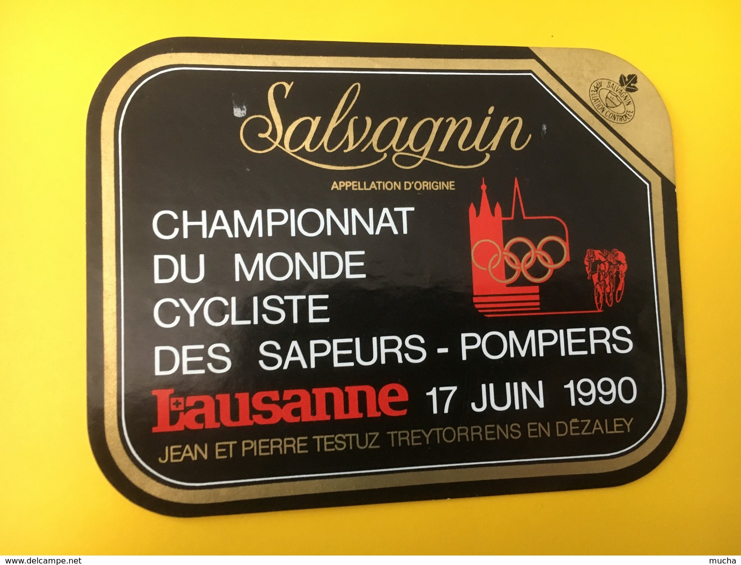 8859 -  Championnat Du Monde Cycliste Des Sapeurs-pompiers Lausanne 1990 Suisse Salvagnin - Fahrräder