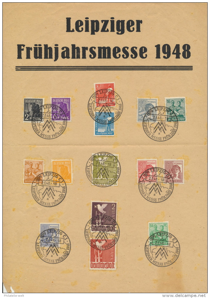 Gemeinschaftsausgaben 15 Werte Aus 943/61 Auf Sonderblatt Messe Leipzig 1x Gefaltet - Sonstige & Ohne Zuordnung