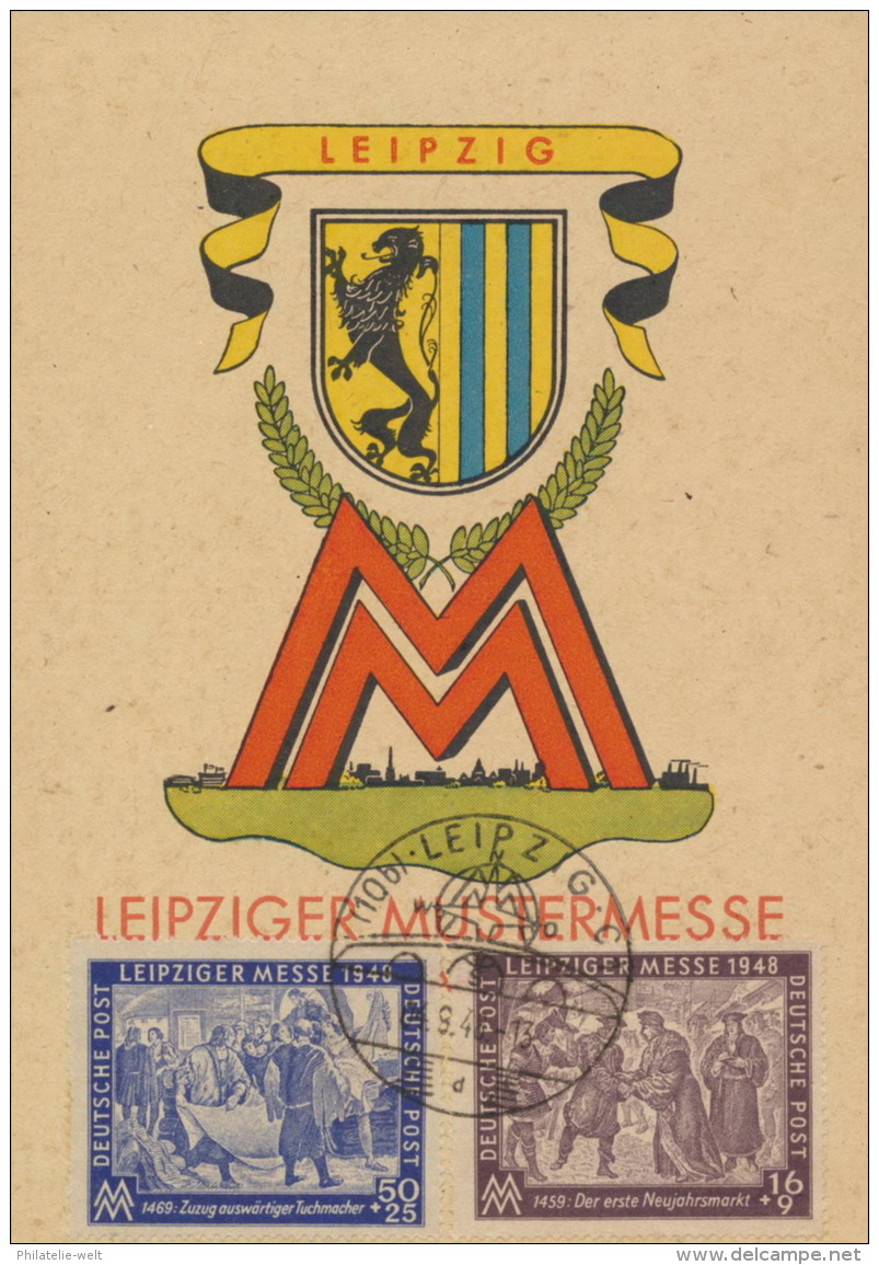 SBZ 198/99 Auf Sonderkarte Messe Leipzig 1948 Sonderstempel - Sonstige & Ohne Zuordnung