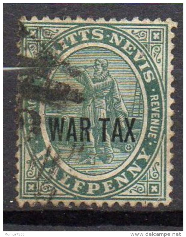 SAINT-CHRISTOPHE ( POSTE ) : N° Y&amp;T  44  TIMBRE  BIEN  OBLITERE  . - St.Christopher-Nevis-Anguilla (...-1980)