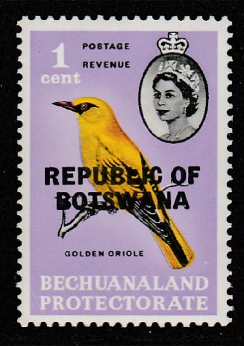 Botswana 1966 Betschuanaland Postage Stamps Overprinted "REPUBLIC OF BOTSWANA" 1 C Multicoloured SW 5 ** MNH - Botswana (1966-...)