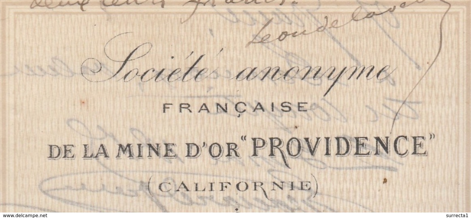 Lettre De Change / Première 1885 / SA Française / Mine D' Or "Providence" / Californie / Amérique / 11 Narbonne Aude - Lettres De Change