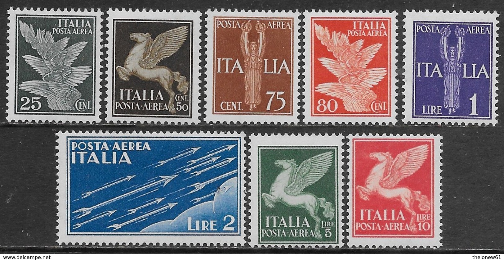 Italia Italy 1930 Regno Soggetti Allegorici Aerea Sa N.A10-A17 Completa Nuova MH * - Airmail