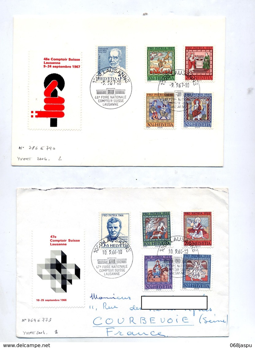 Lettre Cachet Lausanne Foire Suisse 1966/67 Sur Pro Patria - Marcophilie