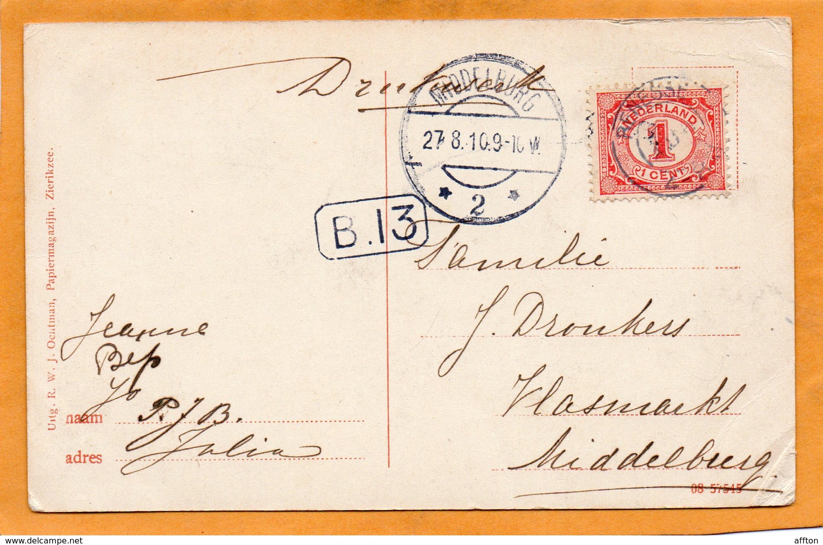 Renesse Netherlands 1910 Postcard - Renesse