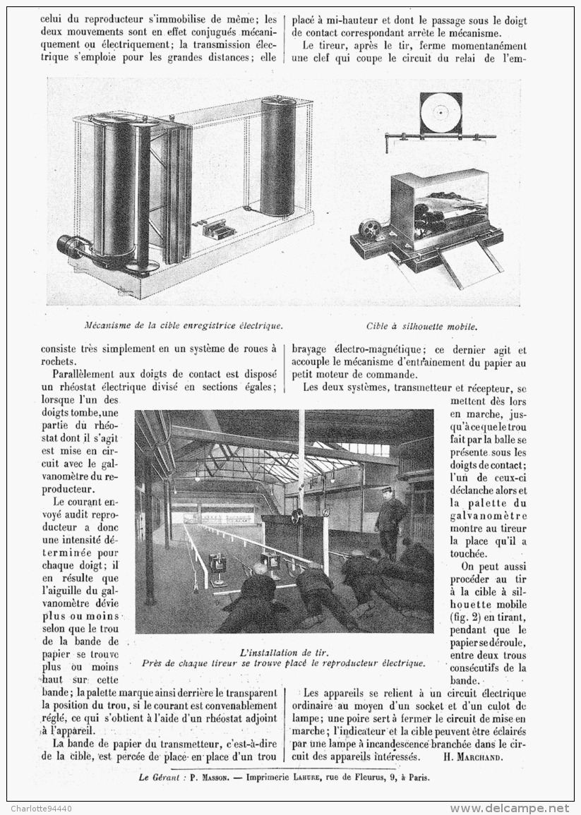 CIBLE ENREGISTRICE ELECTRIQUE    1911 - Autres & Non Classés