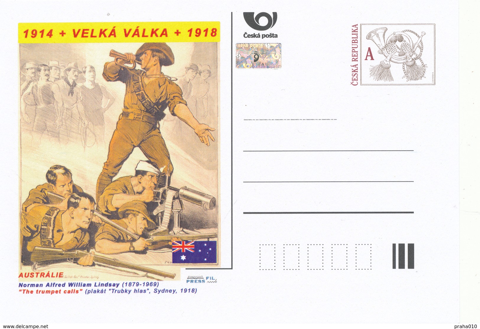 Rep. Ceca / Cart. Postali (Pre2014/31) Grande Guerra (WWI) - 11 Australia: Norman Lindsay "La Tromba Chiama" - Buste