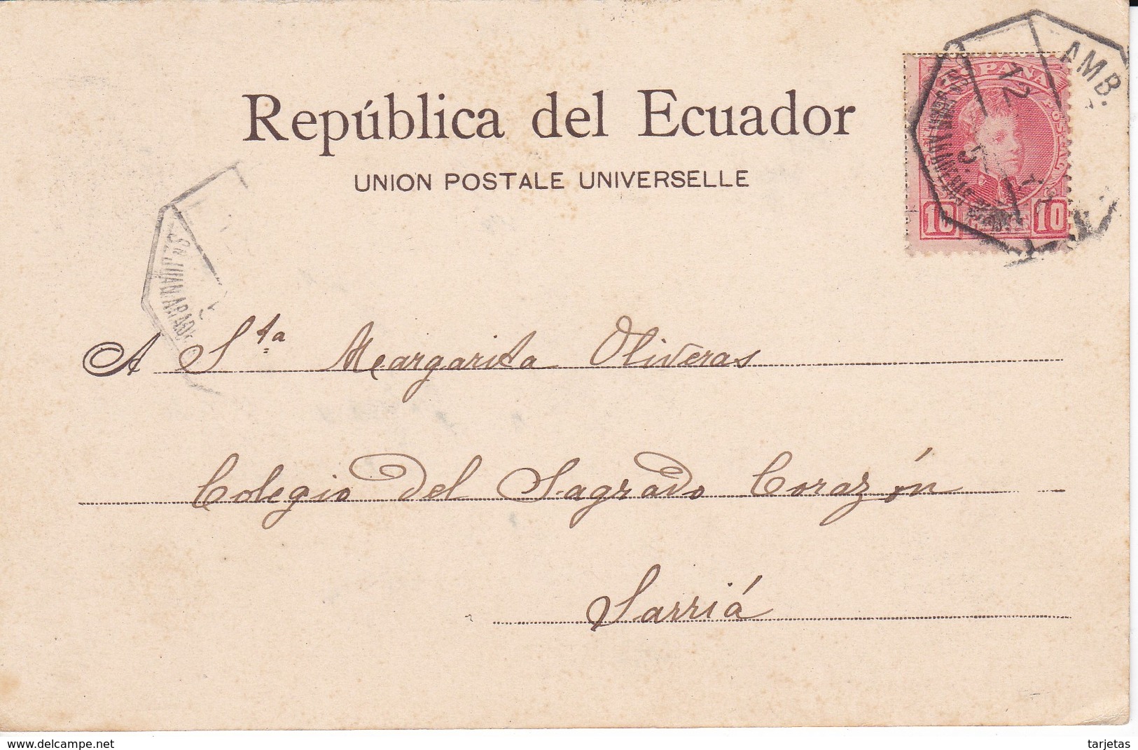 4 POSTAL DE GUAYAQUIL - LA CATEDRAL DEL AÑO 1905  (JANER E HIJO) ECUADOR - Ecuador