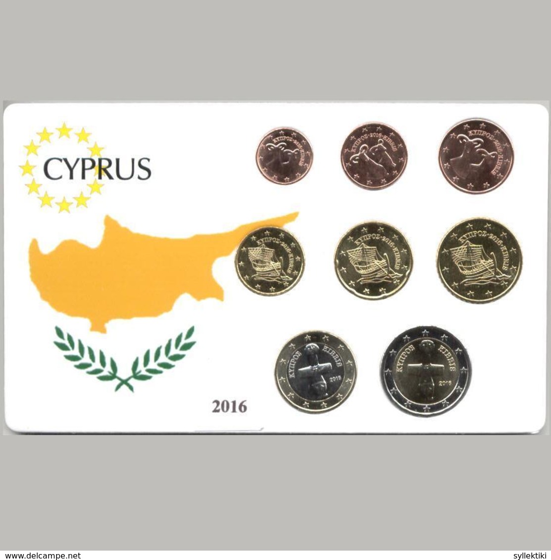 CYPRUS 2016 COMPLETE EURO COINS SET UNC IN NICE PACKING - Cyprus