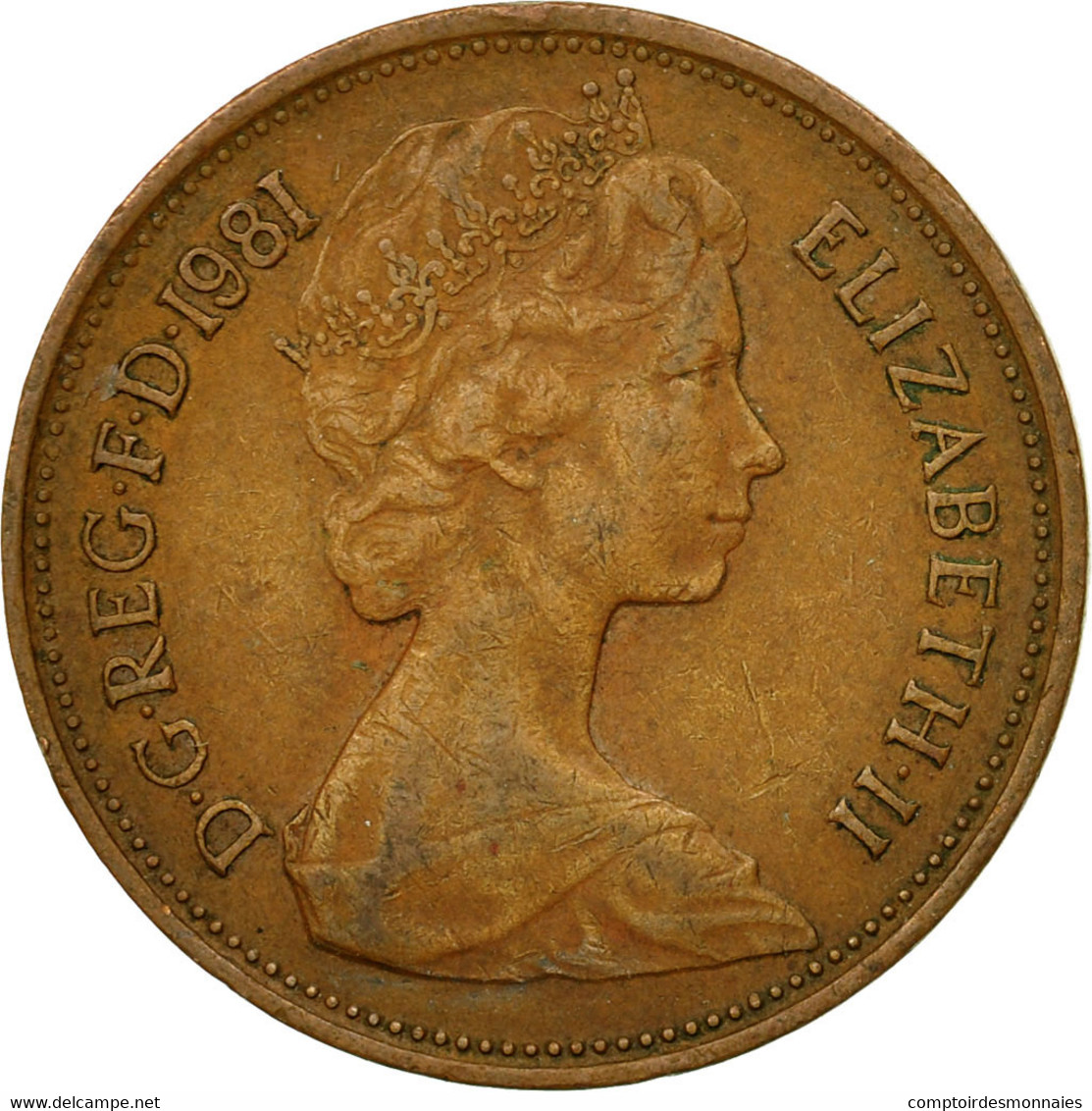 Monnaie, Grande-Bretagne, Elizabeth II, 2 New Pence, 1981, TTB, Bronze, KM:916 - 2 Pence & 2 New Pence