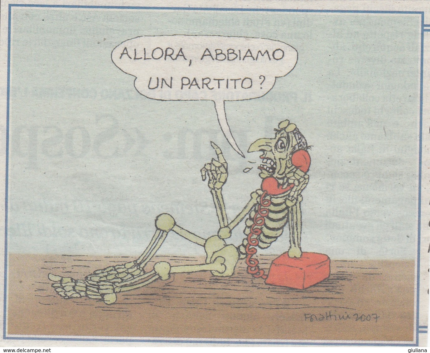 Vignetta Forattini 2007 Da Ritagli Di Giornali - Otros & Sin Clasificación