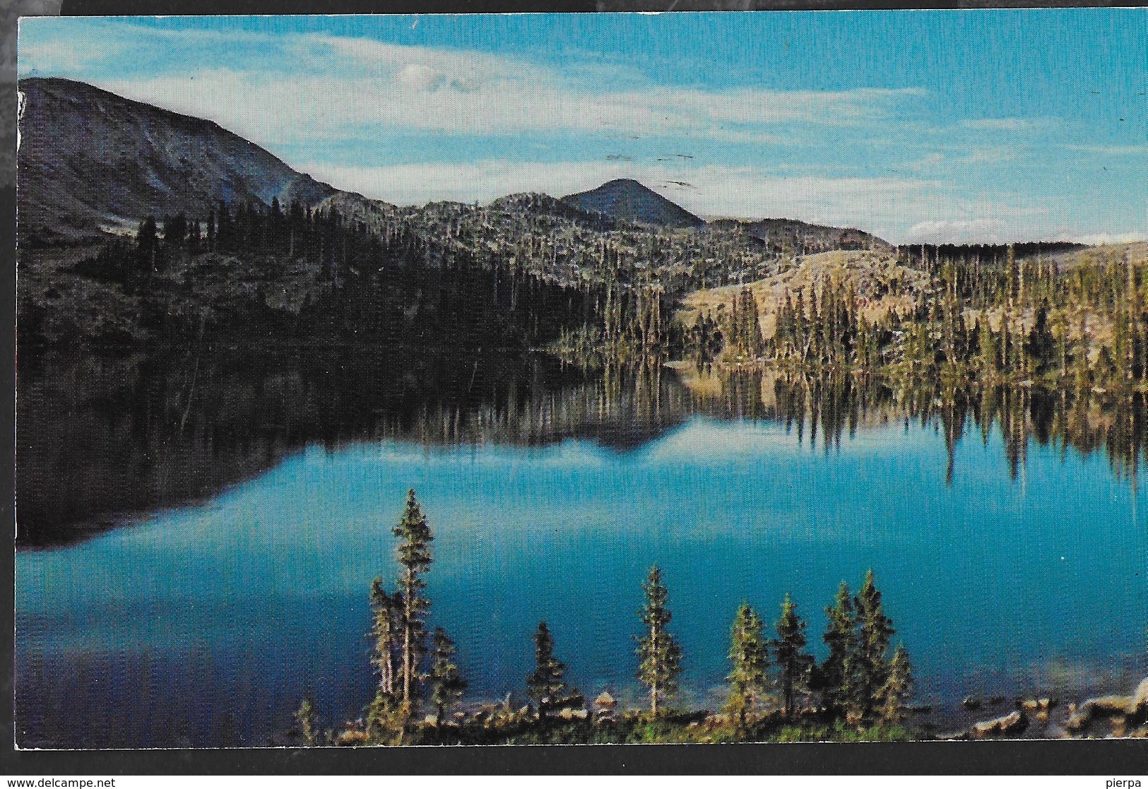 U.S.A.- WYOMING - MIRROR LAKE - MEDICINE BOW NATIONAL FOREST - FORMATO PICCOLO - VIAGGIATA 1972 FRANCOBOLLO ASPORTATO - Altri & Non Classificati