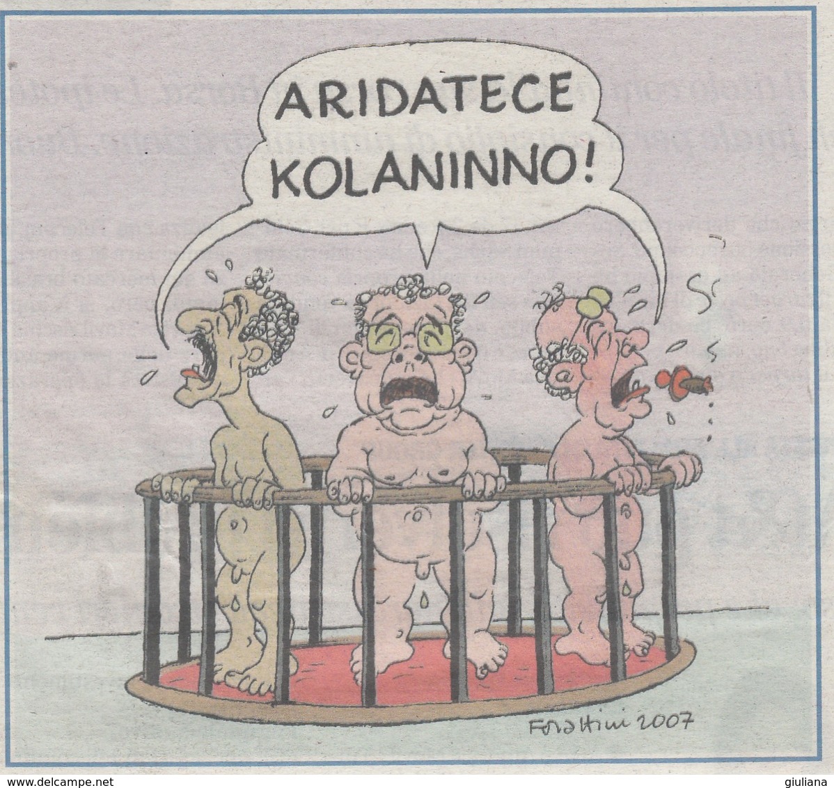 Vignetta Forattini 2007 Da Ritagli Di Giornali - Sonstige & Ohne Zuordnung