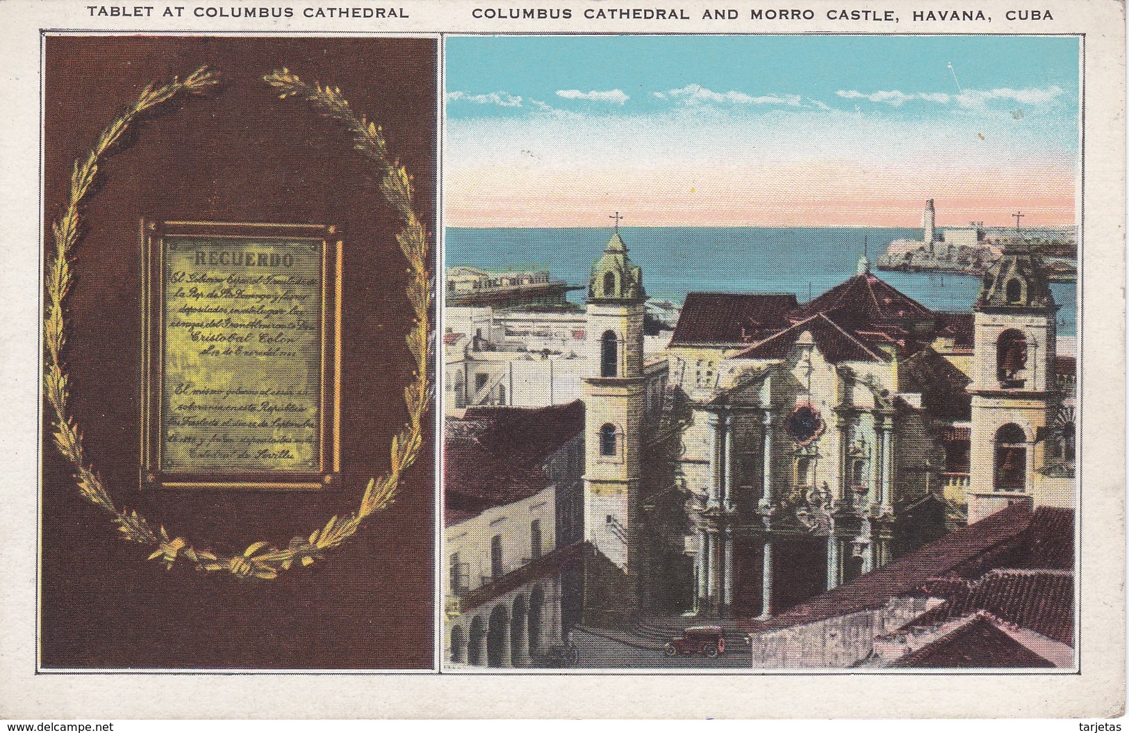 POSTAL DE LA HAVANA DE COLUMBUS CATHEDRAL AND MORRE CASTLE (ROBERTS & Co) - Cuba