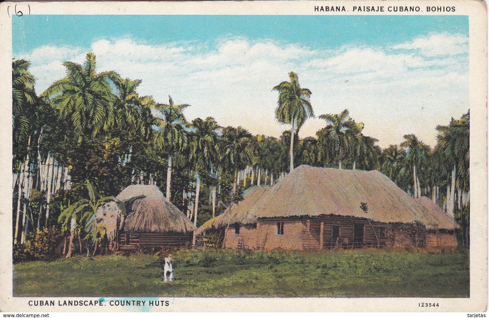 POSTAL DE LA HABANA DE UN PAISAJE CUBANO - BOHIOS DEL AÑO 1929 (C. JORDI) - Cuba