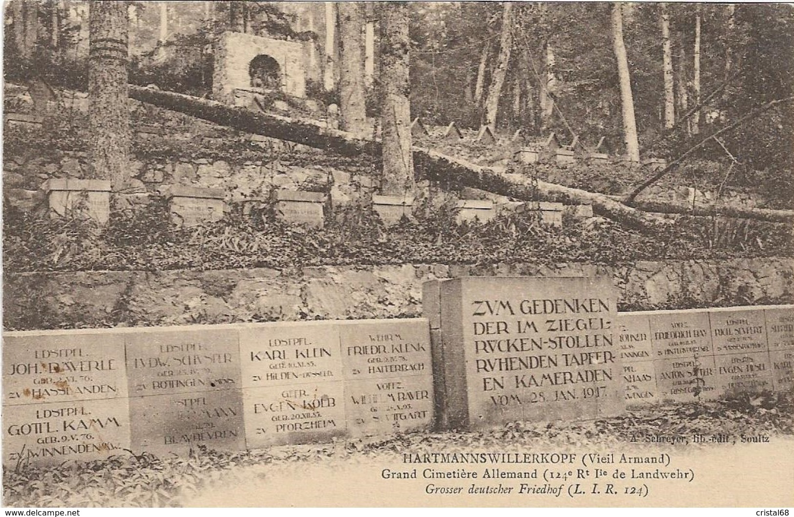 HARTMANNSWILLERKOPF (Vieil-Armand) - Carte Postale - Le Grand Cimetière Allemand (124e Régiment D'Inf. De Landwehr). - Autres & Non Classés