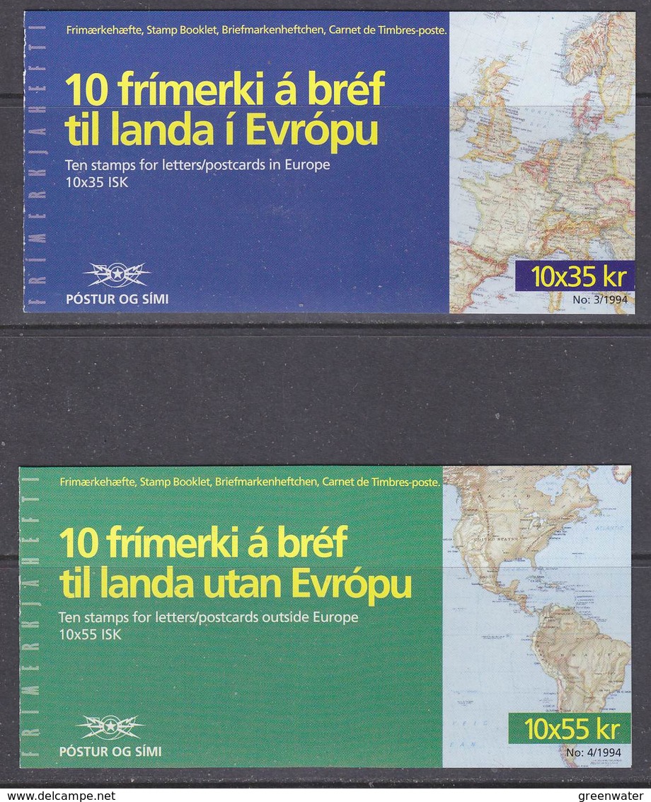 Europa Cept 1994 Iceland 2 Booklets ** Mnh (40609) - 1994