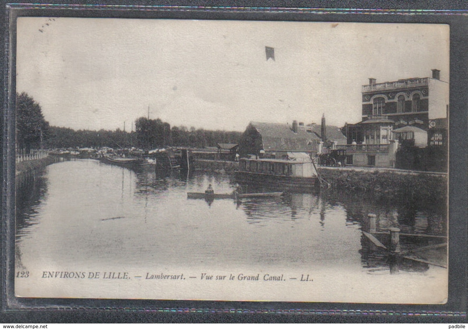 Carte Postale 59. Lambersart  Péniches Et Canotage Sur Le Grand Canal Très Beau Plan - Lambersart