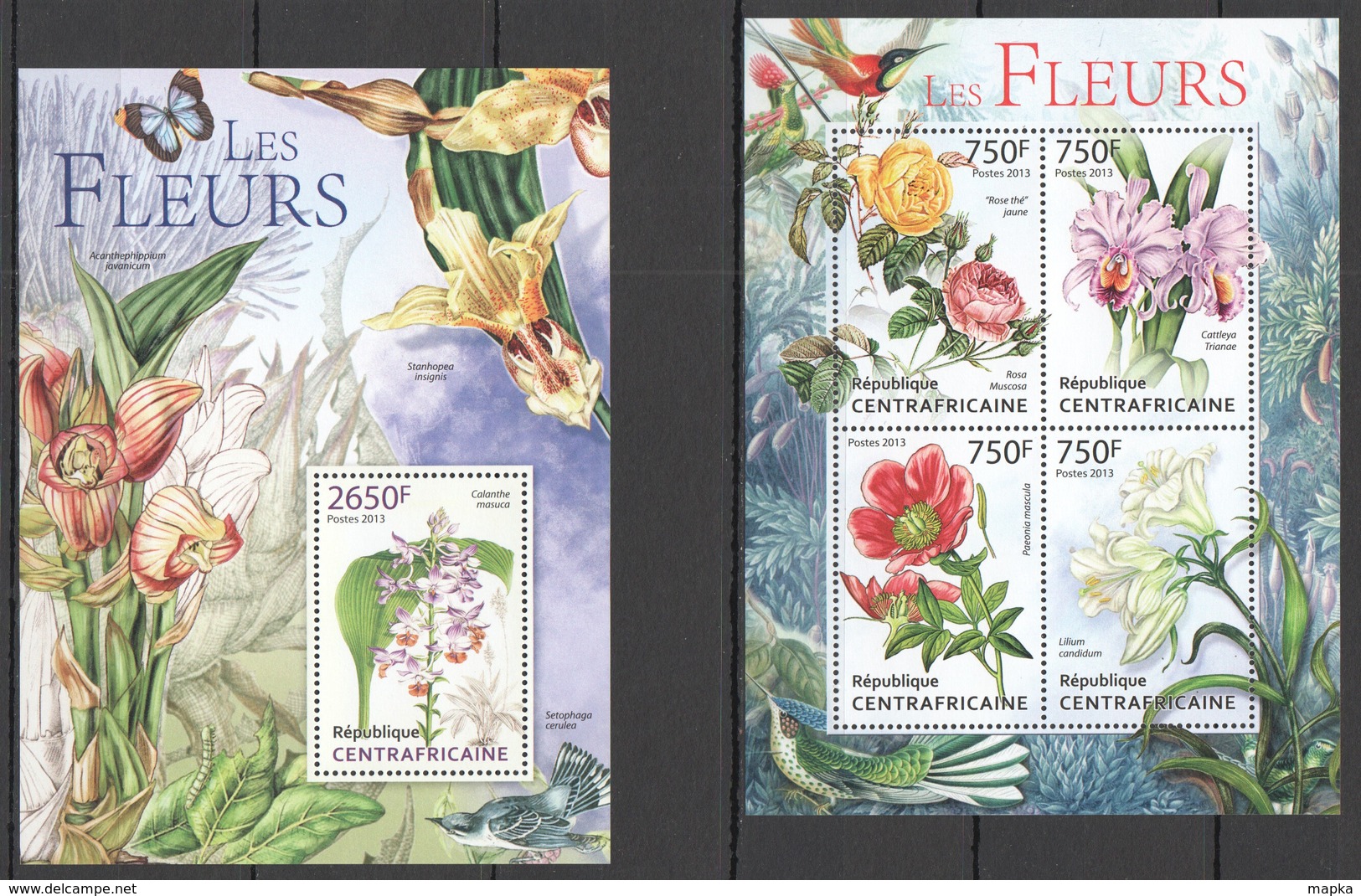 C659 2013 CENTRAL AFRICA NATURE FLORA FLOWERS LES FLEURS KB+BL MNH - Autres & Non Classés