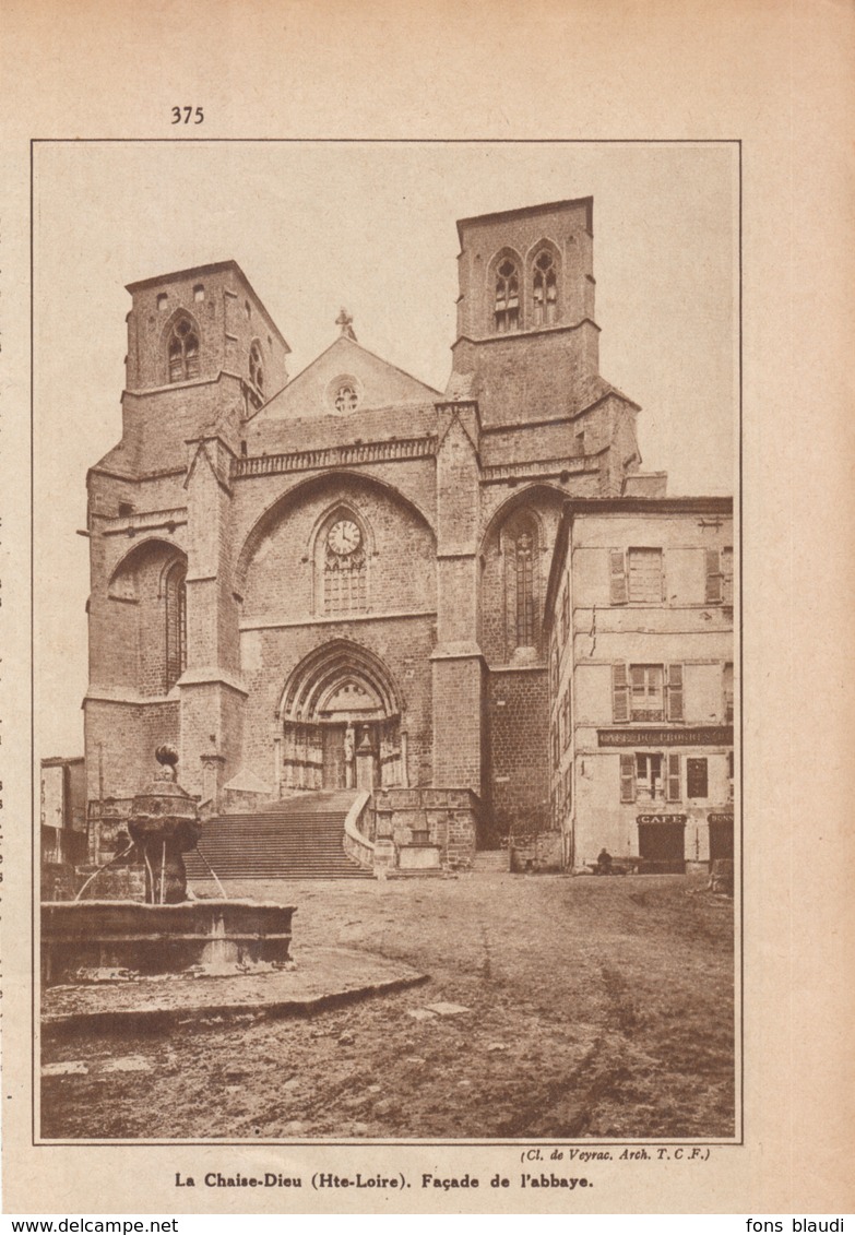 1933 - Iconographie - La Chaise-Dieu (Haute- Loire) - La Façade De L'abbaye - FRANCO DE PORT - Non Classés