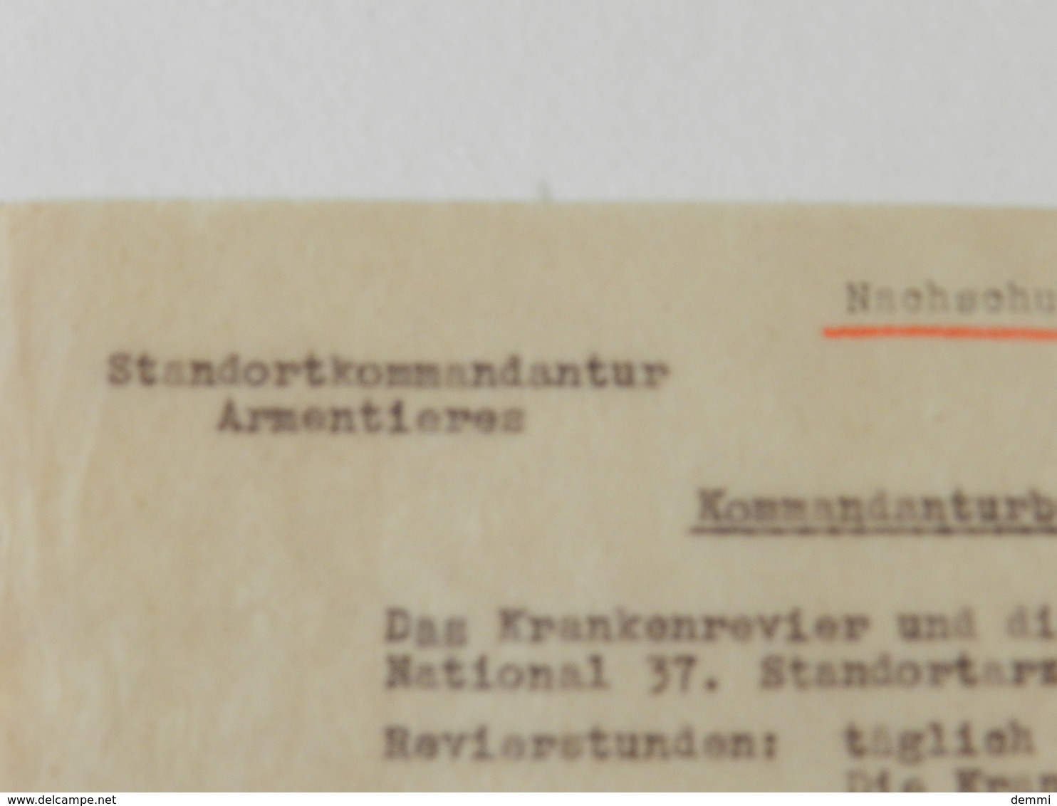 Militaria - Armentières (59) - Document En Allemand De La Standortkommandantur D'Armentières - 1942 - Documents