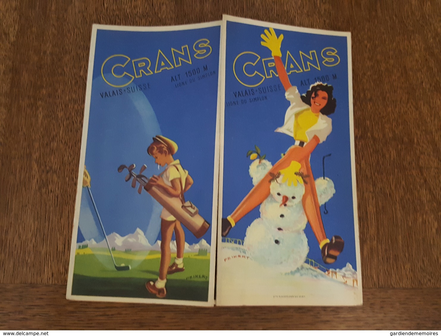 Crans (Valais) - Illustrée Par Peikert - Golf, Tennis, Ski Luge, Piste Bobsleigh, Equitation, Curling, Litho Klausfelder - Dépliants Turistici