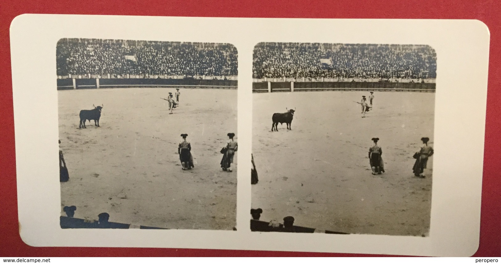 ESPANA  SPAIN   CORRIDA DE  TOROS  Photo Stéréoscopique STEREO PHOTO Stereoview - Stereo-Photographie